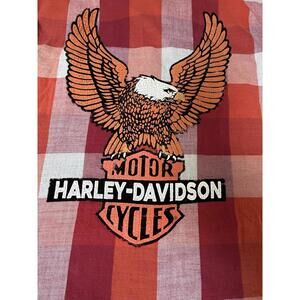 Harley Davidson Women's 1903 Eagle Shirt Red Grey Plaid Long Sleeve XL